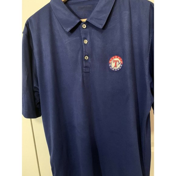 Texas RANGERS Baseball MLB Blue Men's Sz L Polo Shirt - Picture 4 of 8